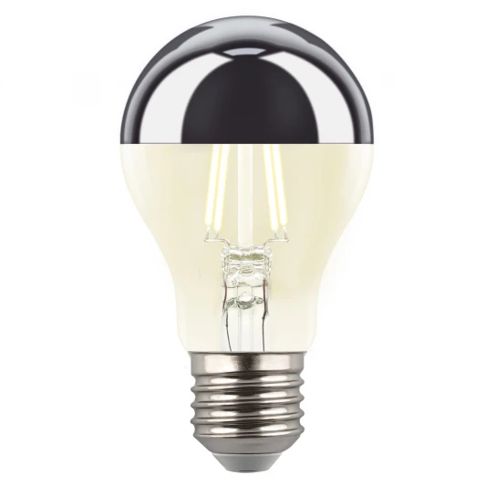 LED-A60-4W/3000K/E27/CL MIRROR/CHROME PLS02WH Лампа светодиодная, прозрачная колба с зеркальным отражателем, теплый белый свет 3000K Uniel SKY LED-A60-4W/3000K/E27/CL MIRROR/CHROME PLS02WH