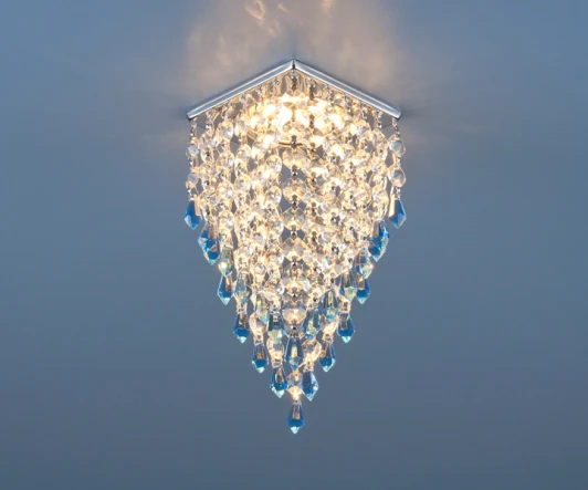 2010  хром/прозрачный/голубой  (СH/Clear/BL) Встраиваемый точечный светильник Elektrostandard 2010 хром/прозрачный/голубой (СH/Clear/BL)