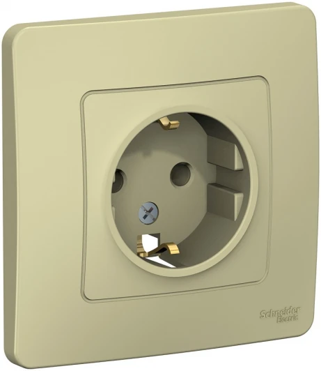 BLNRS001017 Розетка встраиваемая с заземлением (бежевый) Systeme Electric Blanca BLNRS001017