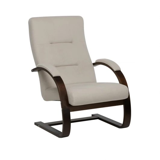 4687206966505 Кресло Leset Монэ 4687206966505 Фанера,Береза,Шпон, Велюр, Бежевый, Орех