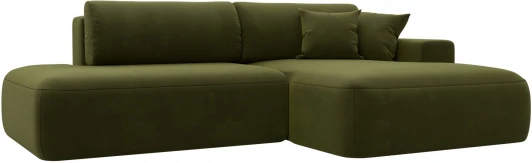 121402 Диван угловой Лига-036 НПБ Модерн правый угол (Зеленый/Микровельвет) Лига Диванов арт.121402