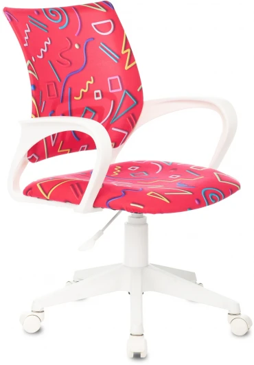 KD-W4/STICK-PINK Кресло детское Бюрократ KD-W4 малиновый Sticks 05 крестовина пластик белый пластик белый