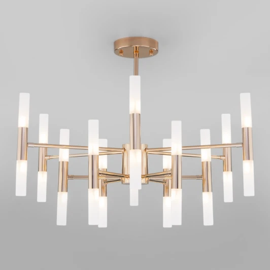 350 золото / белый Потолочная люстра Wi-Fi на штанге Bogate's Bastone 350 Smart (220V, управление смартфоном, голосовое управление, умный дом - Minimir Home, Алиса, Маруся, Салют)