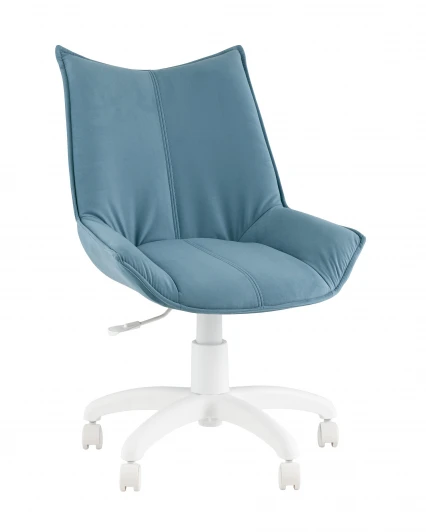 УТ000043350 Кресло офисное Осло велюр пыльно-синий, пластик белый TopChairs УТ000043350