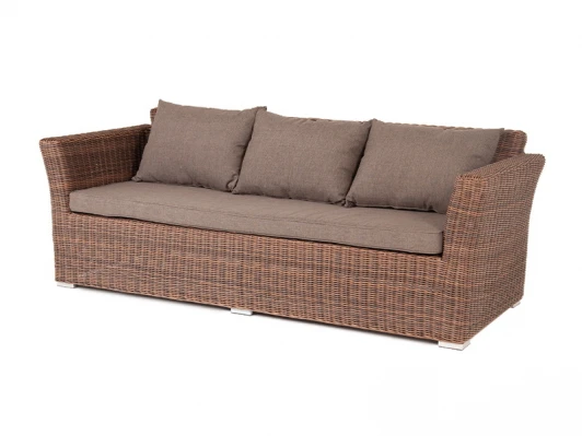 YH-C3130W-3 brown Диван из искусственного ротанга трехместный, цвет коричневый 4SIS Капучино YH-C3130W-3 brown