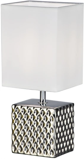 10150/L Silver Настольная лампа Escada Edge 10150/L Silver 1х40Вт Е14, фарфор/ткань, серебро