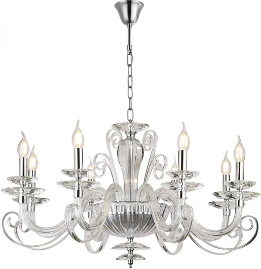 8578/C chrome Подвесная люстра Newport 8570 8578/C chrome (220V, на цепи, подсвечник, свеча)