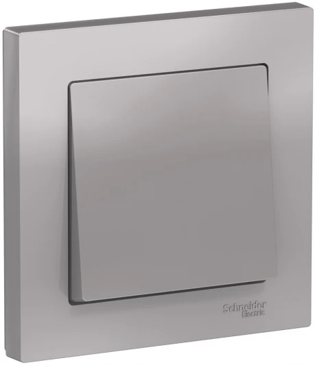 ATN000312 Выключатель встраиваемый одноклавишный (алюминий) Systeme Electric AtlasDesign ATN000312