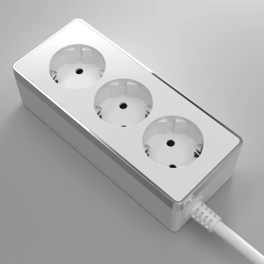 W6523601 Удлинитель Gallant 3-х местный 3 м белый/хром W6523601 (a048486)