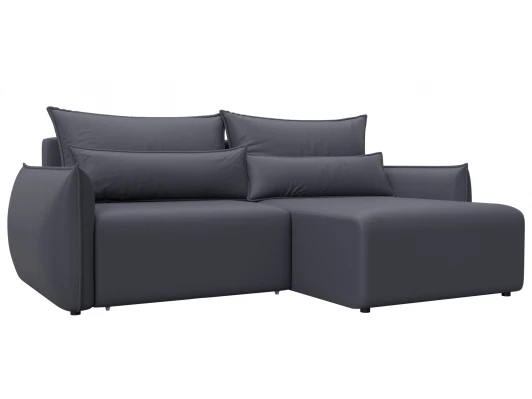 129889 Диван угловой Лига-051 НПБ угол универсальный (ЛДСП,Брус,Фанера/Пластик/Экокожа/Серый) Лига Диванов 129889