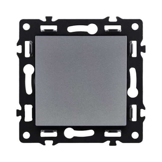 AS-006GY Выключатель кнопочный 1-клавишный 10А/250В серый Kollinger Asthetik AS-006GY