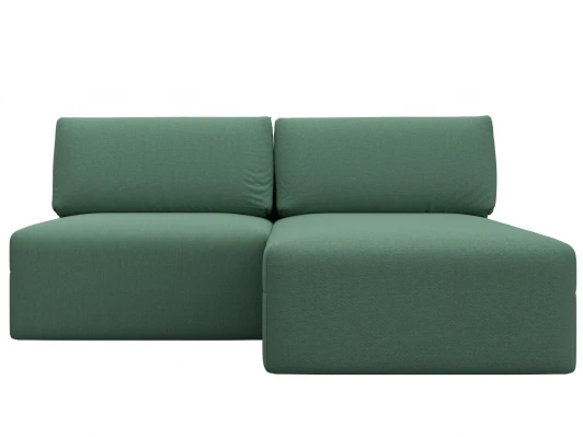 129717 Диван угловой модульный Лига-060 НПБ угол универсальный (ЛДСП,Брус,Фанера/Пластик/Рогожка/Зеленый) Лига Диванов 129717