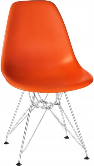 638APP-LMZL DSR, цвет сиденья оранжевый (O-02), цвет основания хромированная сталь Стул обеденный DSR (ножки хром, цвет оранжевый (O-02))