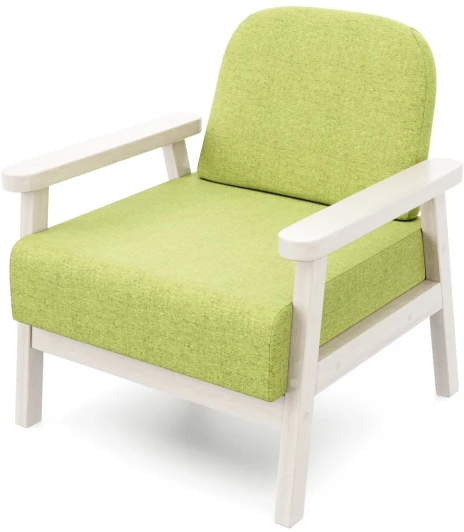 21940 Кресло Arsko Флори беленый дуб рогожка зеленая