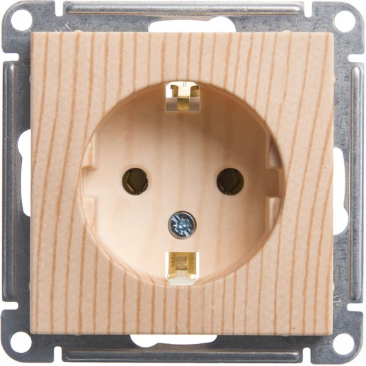 RS16-154-7-86 Розетка встраиваемая с заземлением (сосна) Systeme Electric W59 RS16-154-7-86