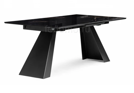 474322 Стеклянный стол Woodville Стиг обсидиан / черный 474322