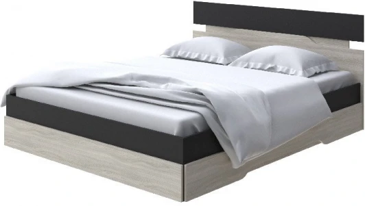 1919434 Без бренда Кровать Milton (ЛДСП Черный/Ясень Шимо Светлый) 80x200