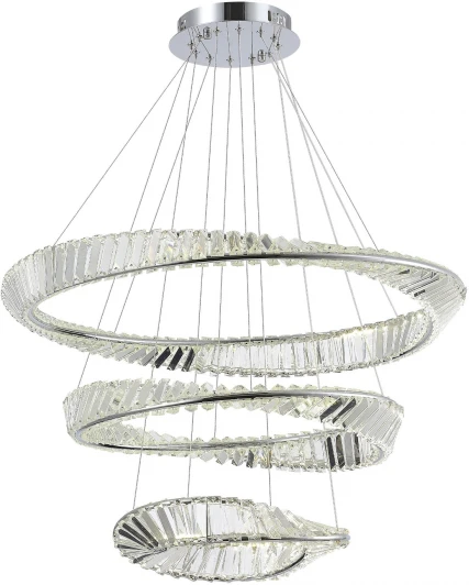SL6204.101.03 Подвесной светильник ярусный ST Luce Ritorto SL6204.101.03 Хром/Прозрачный LED 1*97W 4000K (220V, на тросе, круглые)