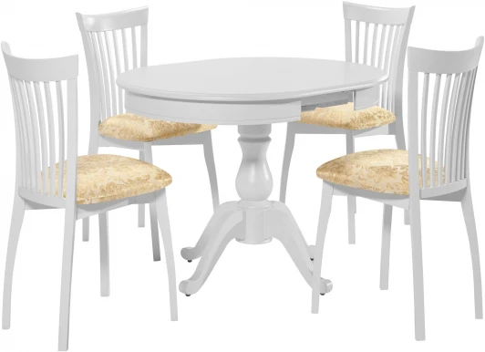101402 Обеденная группа Фабрицио белая, Аврора