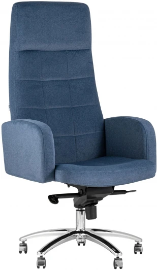 УТ000013289 Кресло руководителя Лестер микровелюр темно-синий Stool Group УТ000013289