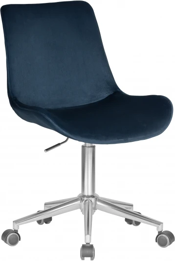 9518-LM DORA, цвет сиденья синий (1922-20), цвет основания хромированная сталь Кресло офисное DOBRIN DORA (синий велюр (1922-20), хромированная сталь)