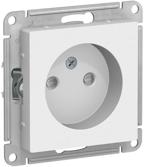 ATN000149 Розетка встраиваемая без заземления со шторками (белый) Systeme Electric AtlasDesign ATN000149