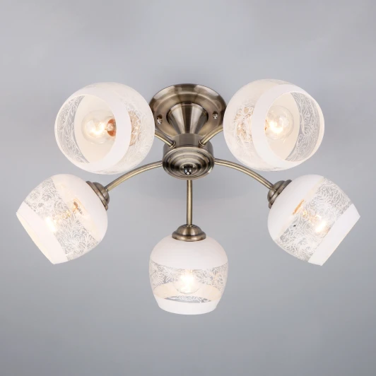 30118/5 античная бронза Потолочная люстра Eurosvet Cheryl 30118/5 античная бронза