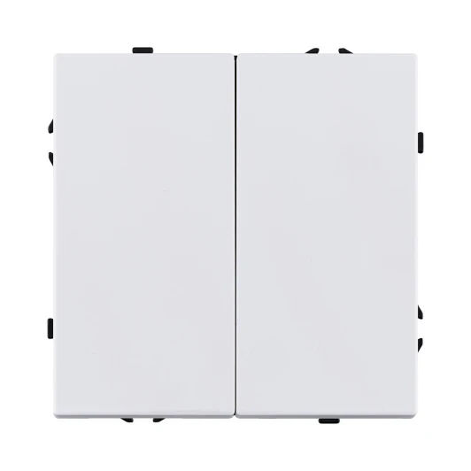 EC-025WG Выключатель кнопочный 2-клавишный 10А/250В белый глянцевый Kollinger Eclipse EC-025WG