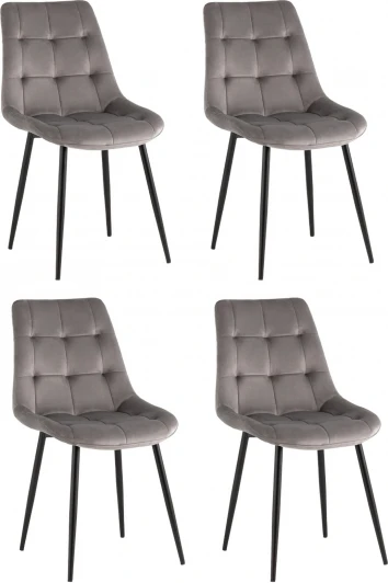 УТ000039330 Стул Stool Group Флекс New велюр светло-серый 4шт. арт.УТ000039330