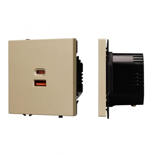 054318(1) Розетка тип A+C софт-тач золотой песок ARL NOBE USB SCT-MUAC-SFPL-FC-GD (65W, QC3) (Arlight,) 054318(1)