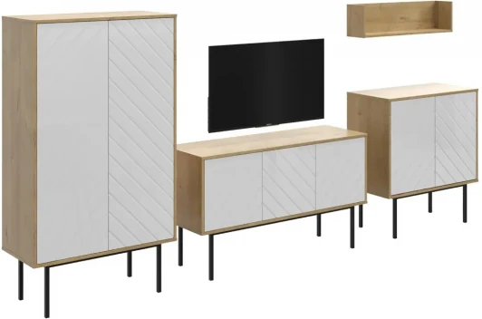 572574 Композиция Boho 2 ОГОГО (арт.572574), (ЛДСП/Белый,Дуб Корбридж)