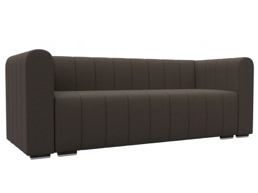 129981 Диван прямой Лига-073 (ДСП,Фанера/Пластик/Рогожка/Коричневый) Лига Диванов 129981