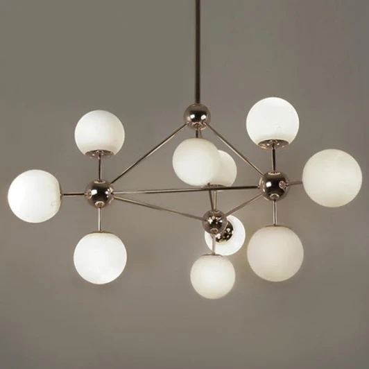 40.514 Потолочная люстра на штанге Modo Chandelier White Glass Imperiumloft 40,514 (73451-22) (220V, шарики, молекулы)