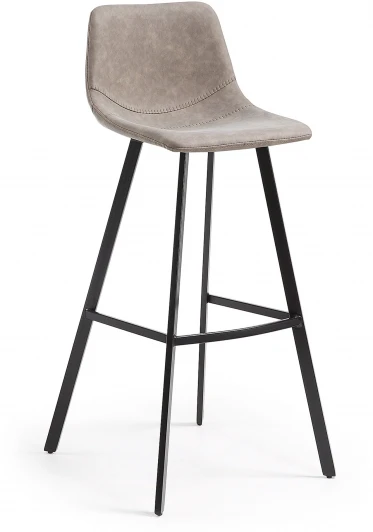 053173 Барный стул La Forma (ex Julia Grup) Alve (Черный,Бежевый,Серый/ Пена,Металл,Сталь,Фанера)