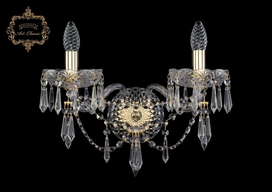 10.23.2.165.XL.Gd.Dr Бра Art Classic 10.23 10.23.2.165.XL.Gd.Dr (220V, хрусталь, подвески, подсвечник, свеча)