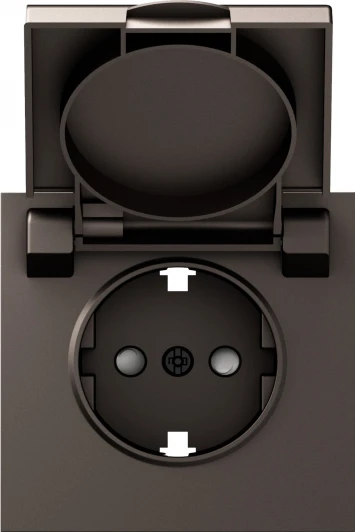 DS45453 Накладка для розетки Schuko с заземлением, с крышкой, 16A 250 В~, мокко IP44 Donel S08 DS45453