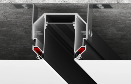 SY-601201-CL-2-BL Шинопровод низковольтный встраиваемый в натяжной потолок черный 24V SWG SY-601201-CL-2-BL