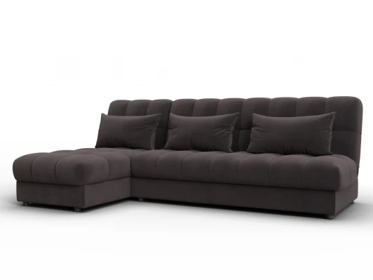 136955L Диван угловой Лига-116 НПБ угол левый (ДСП,ЛДСП,Велюр/Коричневый) Лига Диванов 136955L