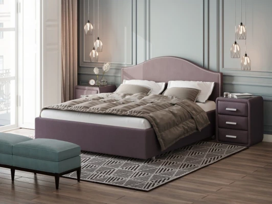 1923687 PROxSON Кровать Classic (Ткань: Рогожка Тетра Слива) 90x200