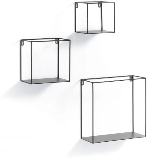 054474 Полка La Forma (ex Julia Grup) Nils (Черный/ Металл,Сталь)