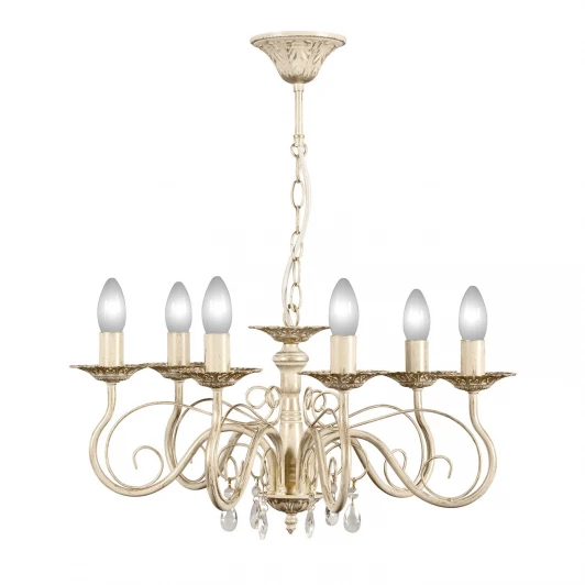 S9018-6 Люстра подвесная Day&Night, 6 ламп, бежевый с золотом и прозрачным