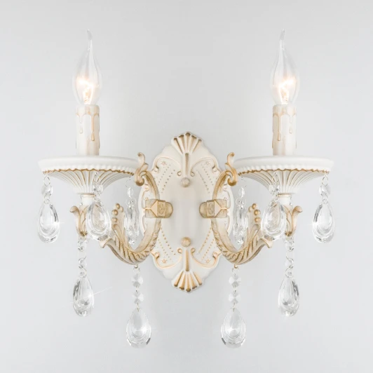 3585/2 белый Бра Eurosvet Lia 3585/2 белый/прозрачный хрусталь Strotskis