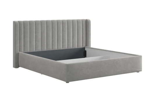 176252.2173 Каркас кровати Ева 180х200 см Mebelson (ДСП,ЛДСП,Велюр/Серый) арт.176252,2173
