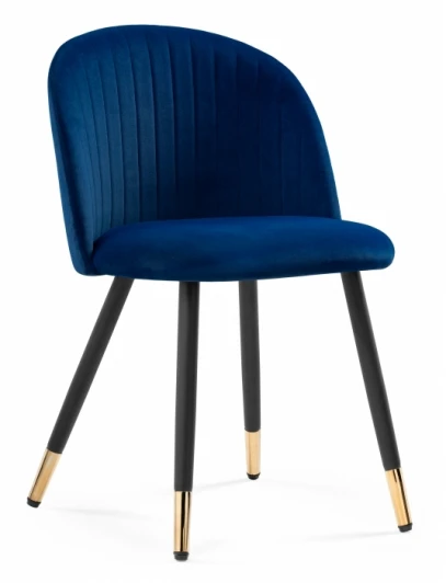 15349 Стул Woodville на металлокаркасе Gabi dark blue / black / gold 15349