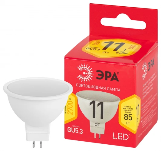 LED MR16-11W-827-GU5.3 R Лампочка светодиодная GU5.3 11W ЭРА LED MR16-11W-827-GU5.3 R