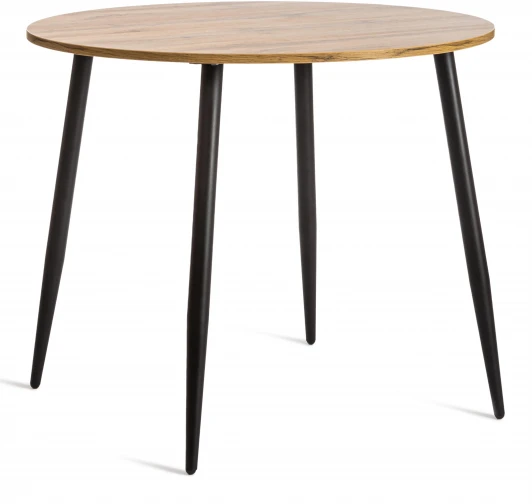 19315 Стол URANUS ЛДСП/металл, 90x90x77 см, Дуб вотан/Черный Tetchair 19315