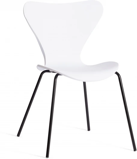 21837 Стул Jacobsen (mod DC 102-1) / 2 шт. в упаковке Tetchair (Пластик,Металл/Белый,Черный) арт.21837