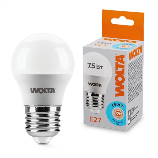 25W45GL7.5E27 Светодиодная лампа 7.5Вт 6500K E27 Wolta 25W45GL7.5E27