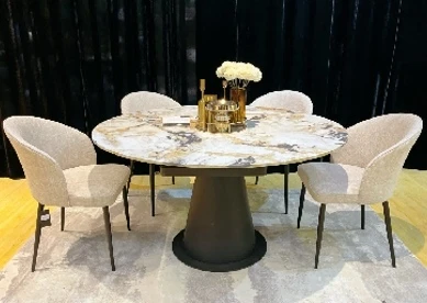 614M05356 Стол TERAMO 135 GRAND JADE SOLID CERAMIC, керамика/Черный каркас М-City