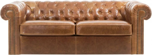 329686 Диван Chesterfield ОГОГО (арт.329686), (Кожа/Коричневый)